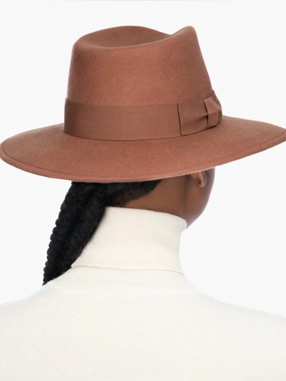 Eric Javits Wide-Brim Wool Fedora Hat in Russet - Picture 4 of 10